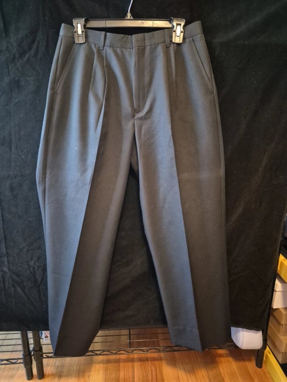 Claiborne Men’s Dress Pants – Black – Pleated – 15W x 27.5L
